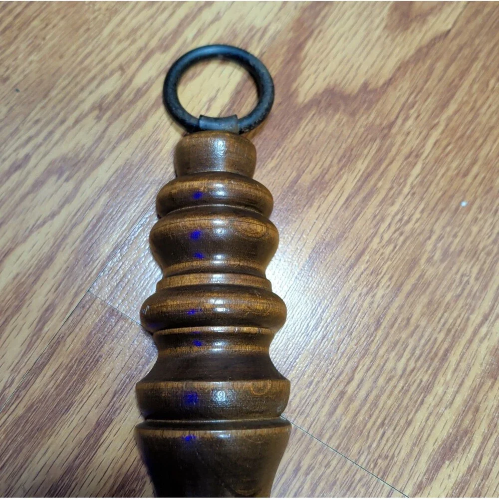 Vintage Brown Wood Black Metal Double Candle Wall Sconce Decor 17